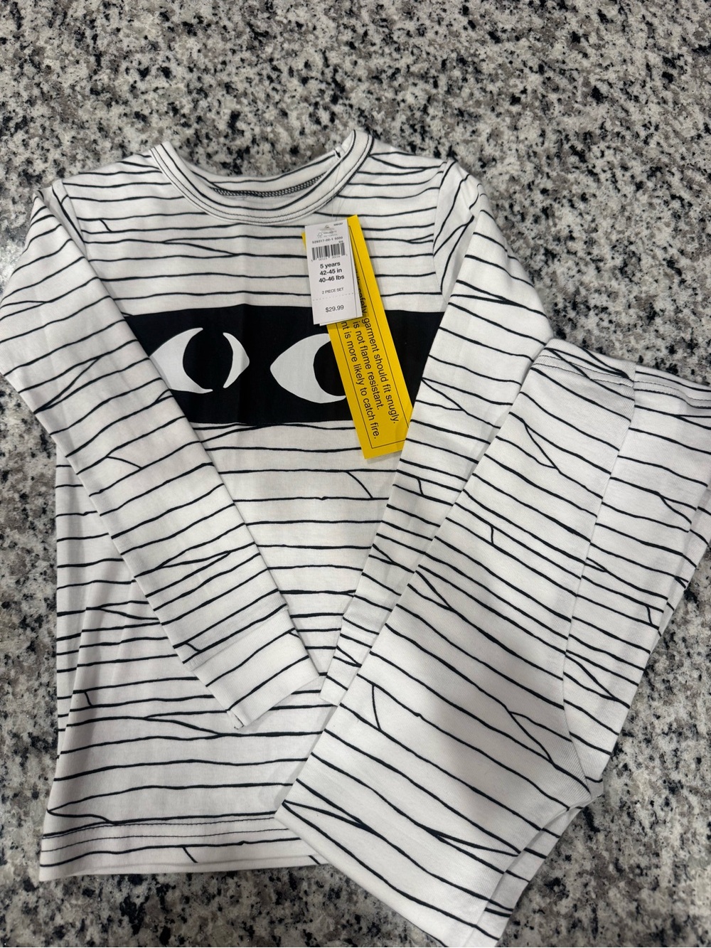 Gap Kids Black & White Striped Long Sleeve Top and Pants Set